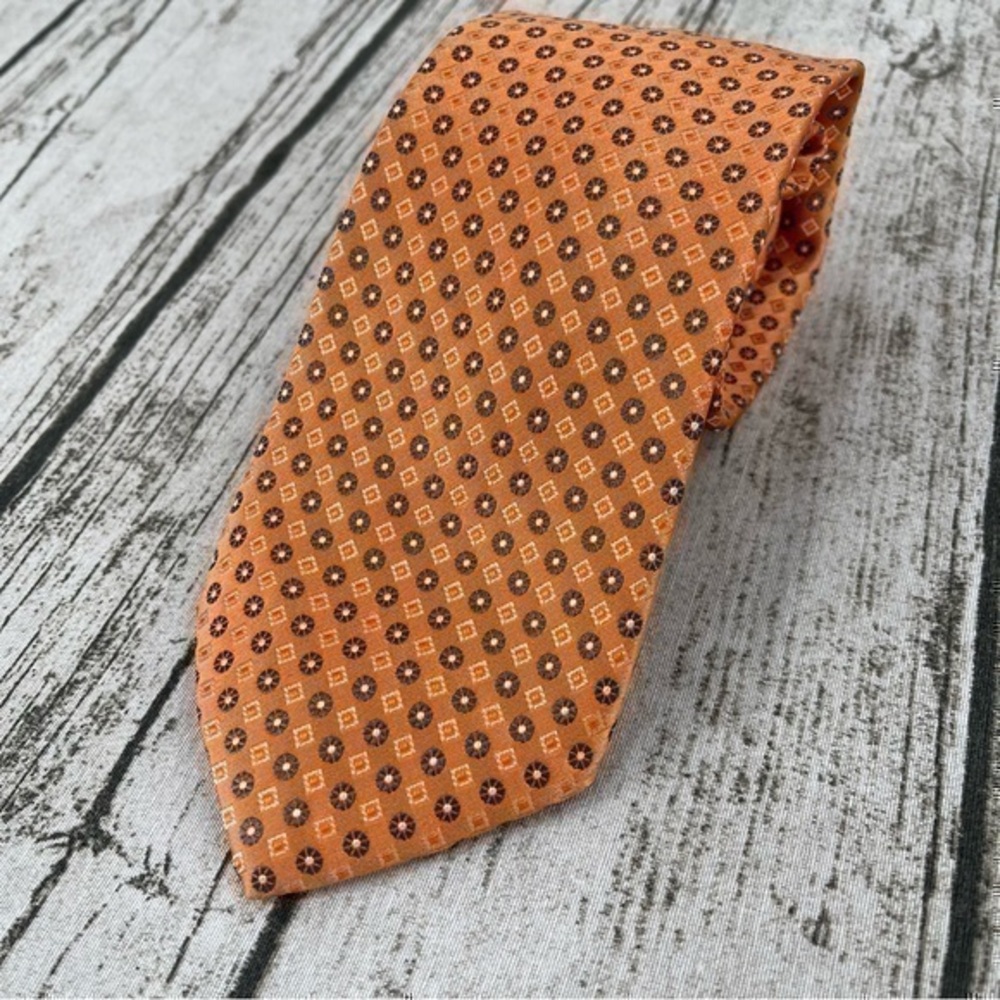 Eagle Men's Orange Blue Silk Neck Tie